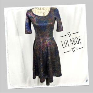 Elegant LuLaRoe Mermaid Rainbow iridescent oil slick dress